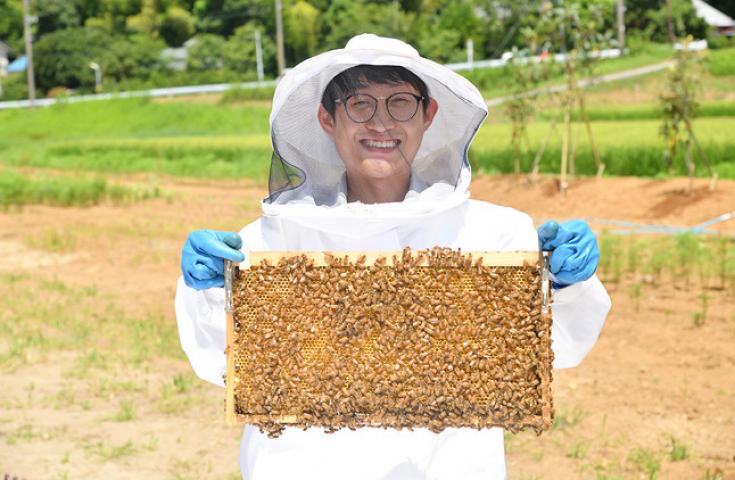 ミツバチの見学＆蜂蜜採取、蜂蜜の試食も楽しめます。