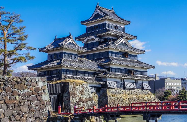 国宝「松本城」。築城当時のままの姿が残っている歴史的価値のあるお城です。